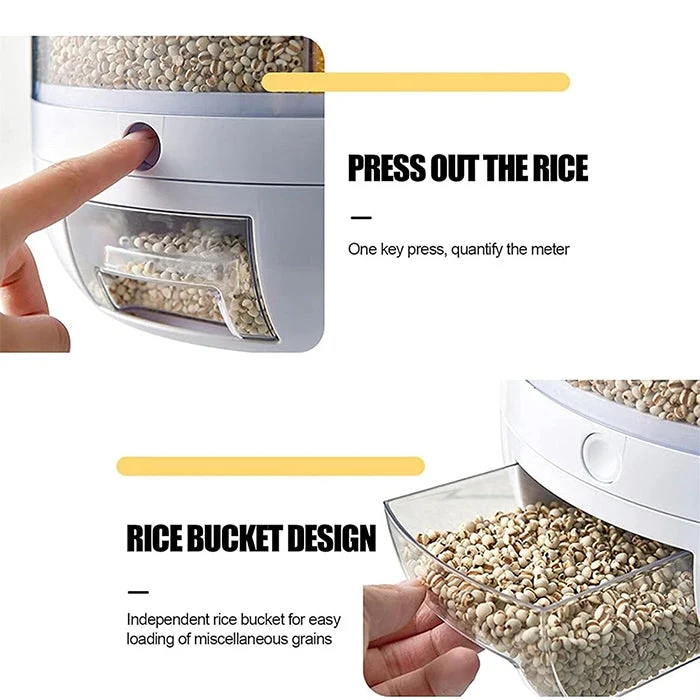 10 Liter 360° Rotating Rice Barrel - Image 2